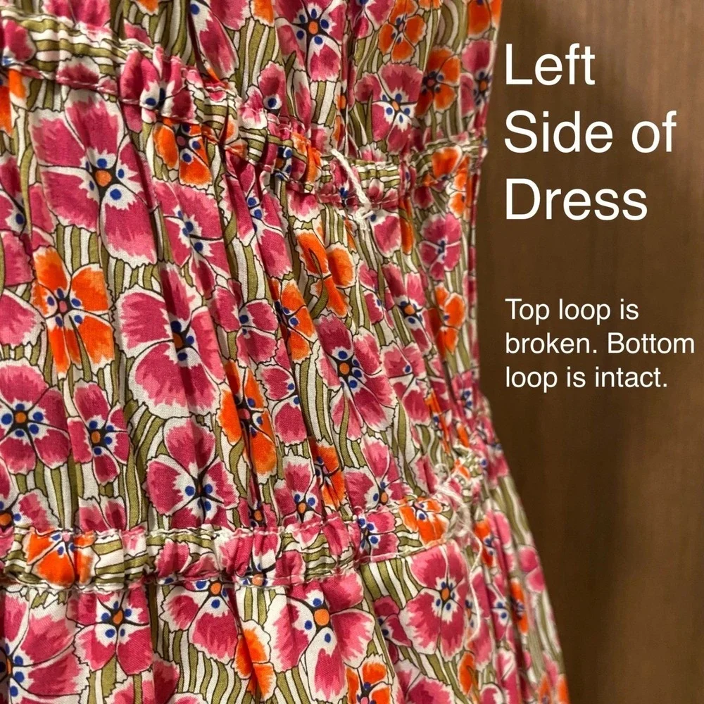 J. CREW Pink Floral Tie-Waist Halter Midi Dress L Liberty Ellie Organic Cotton
